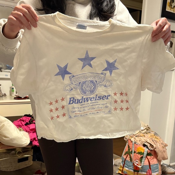 Junk Food Clothing Tops - Budweiser crop top